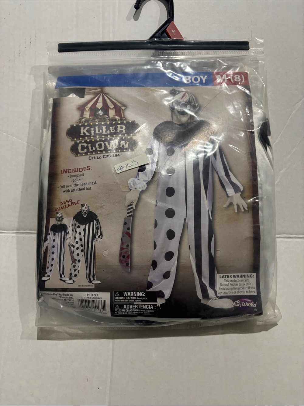 Killer Clown Boys Costume - Black and White